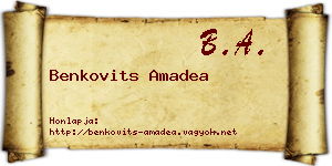 Benkovits Amadea névjegykártya